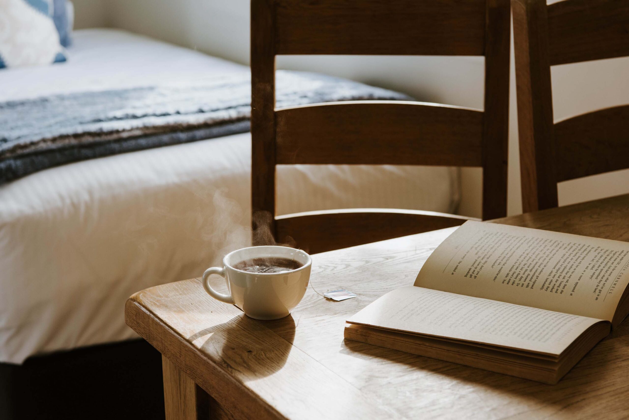 owl head lodge shearers quarters west relax morning tea book reading